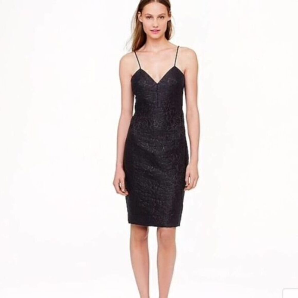 J.Crew black floral jacquard dress NWT sz 4